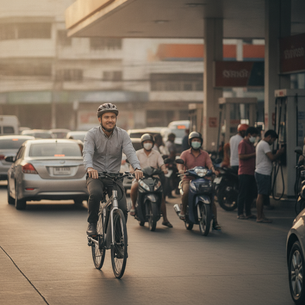 เทียบค่าไฟ e-Bike กับค่าน้ำมัน 1 เดือน ประหยัดได้กี่บาท? - ebike-vs-petrol-monthly-cost