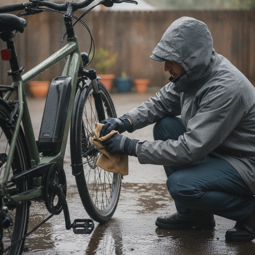 ขี่ e-Bike ลุยน้ำได้ไหม? 3 จุดเช็กระบบไฟหลังลุยฝน - ebike-waterproof-rain-maintenance-tips