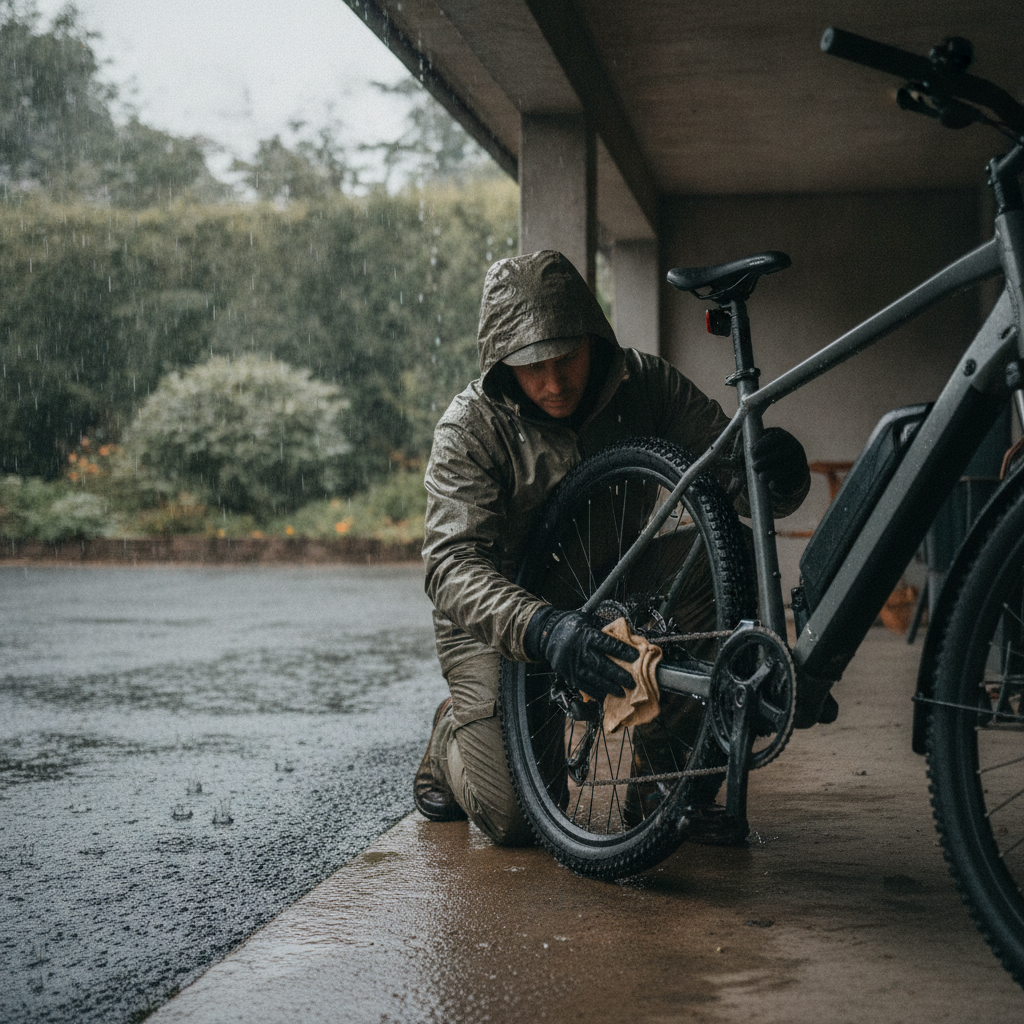 ขี่ e-Bike ลุยฝนได้ไหม? วิธีป้องกันมอเตอร์พังช่วงน้ำท่วม - ebike-waterproof-rain-maintenance-tips