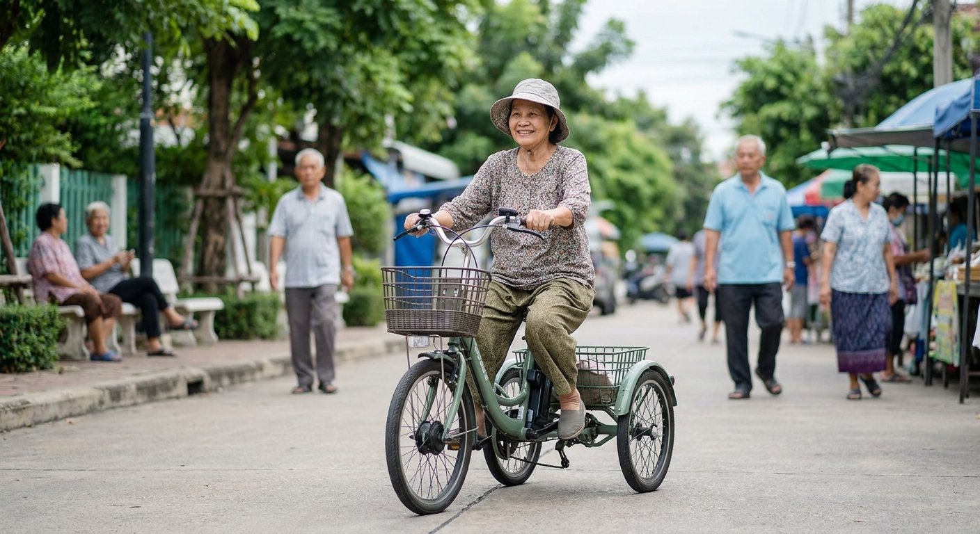วิธีเลือกจักรยานไฟฟ้าให้ผู้สูงอายุ ขี่ง่าย ปลอดภัย ไม่ล้ม