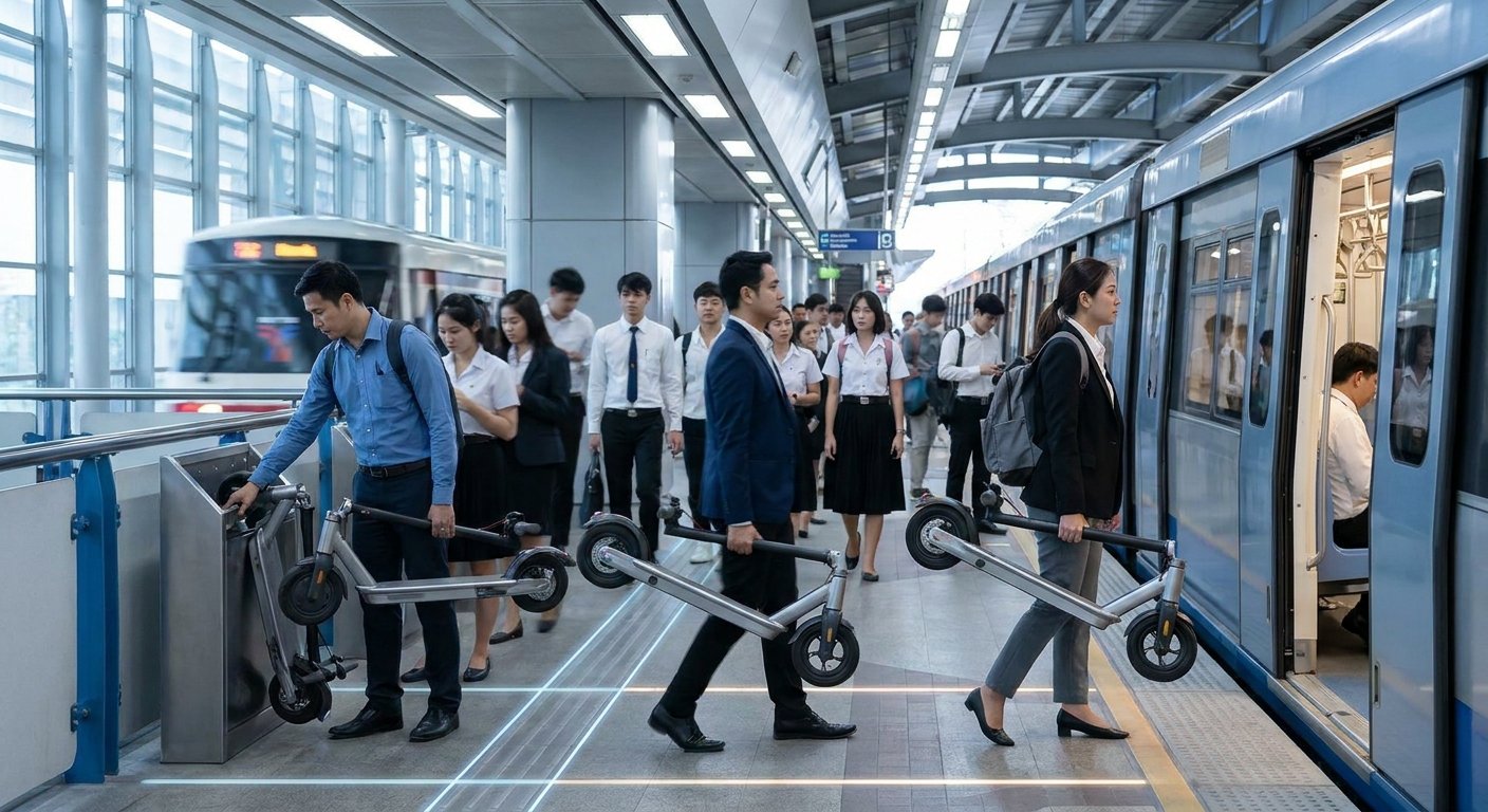 พกสกู๊ตเตอร์ไฟฟ้าขึ้น BTS และ MRT เช็กกฎล่าสุดปี 2026