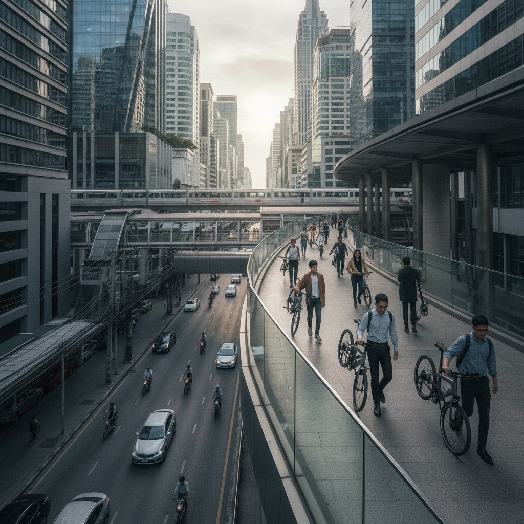 เทรนด์ E-Bike พับได้ 2027 ทางเลือกใหม่คนเมืองเชื่อม BTS MRT - foldable-ebike-city-commuting-2027