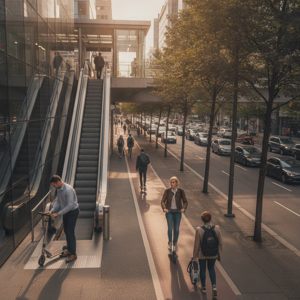 เทรนด์สกู๊ตเตอร์ไฟฟ้าพับได้ พลิกโฉมเดินทางเชื่อมรถไฟฟ้า - foldable-electric-scooter-urban-commute