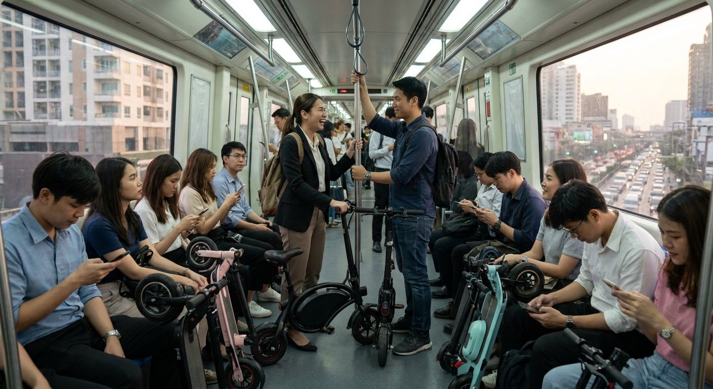 เทรนด์สกู๊ตเตอร์ไฟฟ้าปี 2027 พกขึ้นรถไฟฟ้า ทางรอดรถติด
