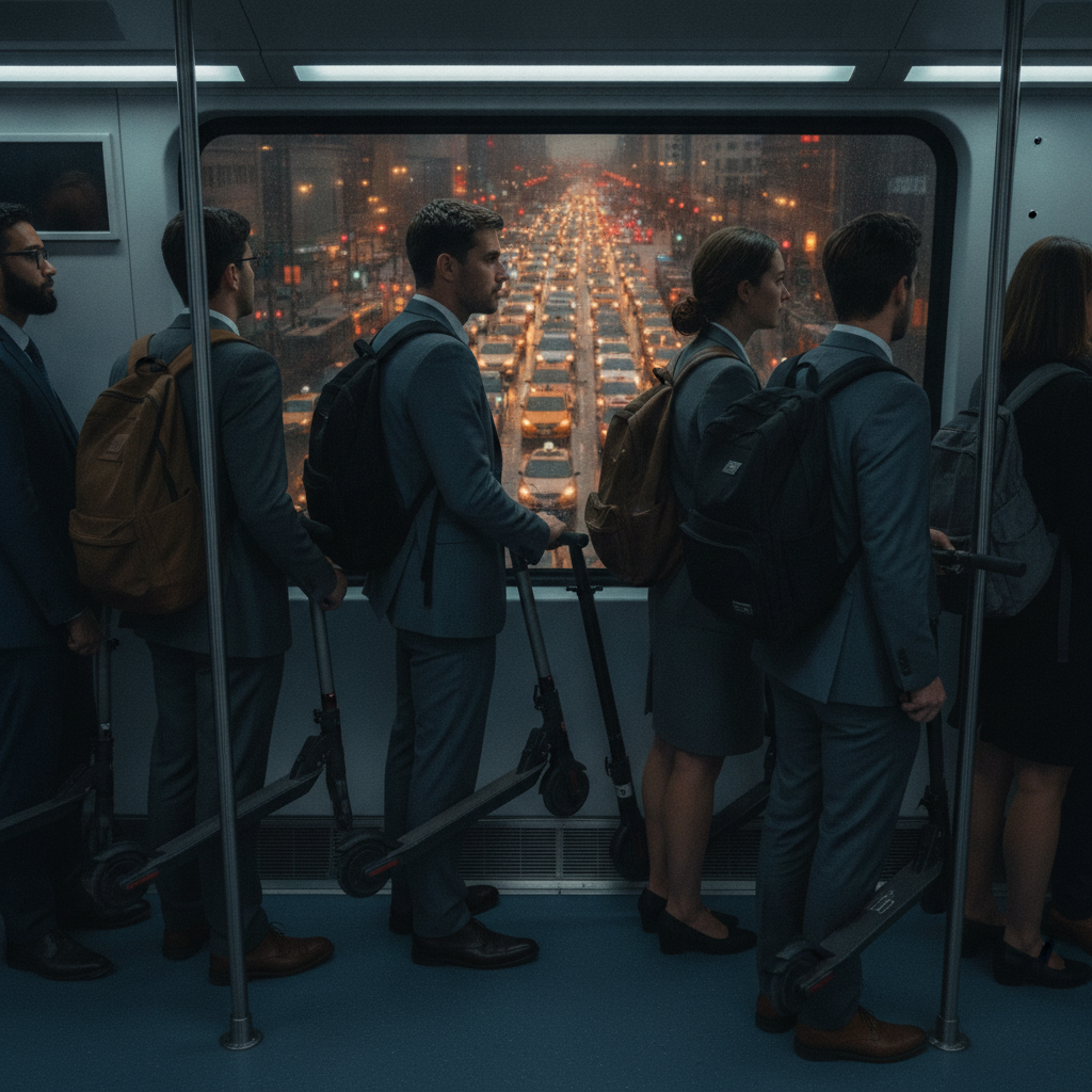 เทรนด์สกู๊ตเตอร์ไฟฟ้าปี 2027 พกขึ้นรถไฟฟ้า ทางรอดรถติด - folding-electric-scooter-urban-commute