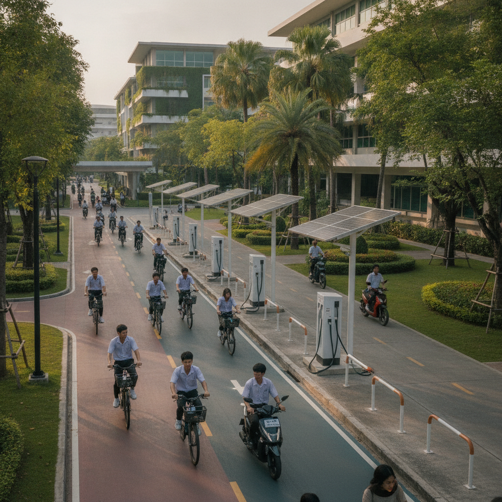 มหาลัยไทยเปิดโมเดล Green Campus ดัน e-Bike แทนมอเตอร์ไซค์ - green-campus-ebike-mobility-trend