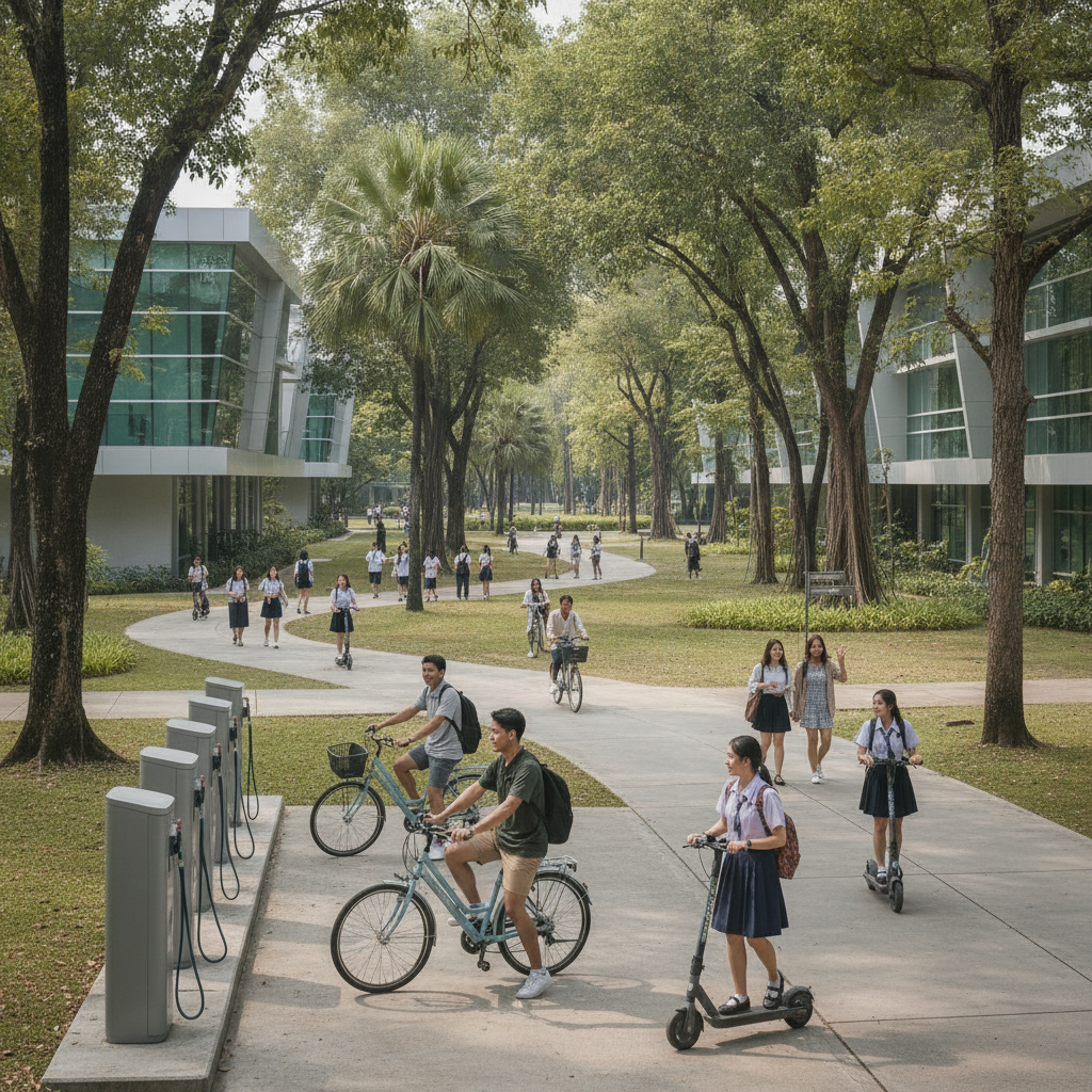 มหาลัยไทยดัน Green Campus หนุน นศ. ใช้ e-Bike ลดค่าน้ำมัน - green-campus-ebike-thailand-university