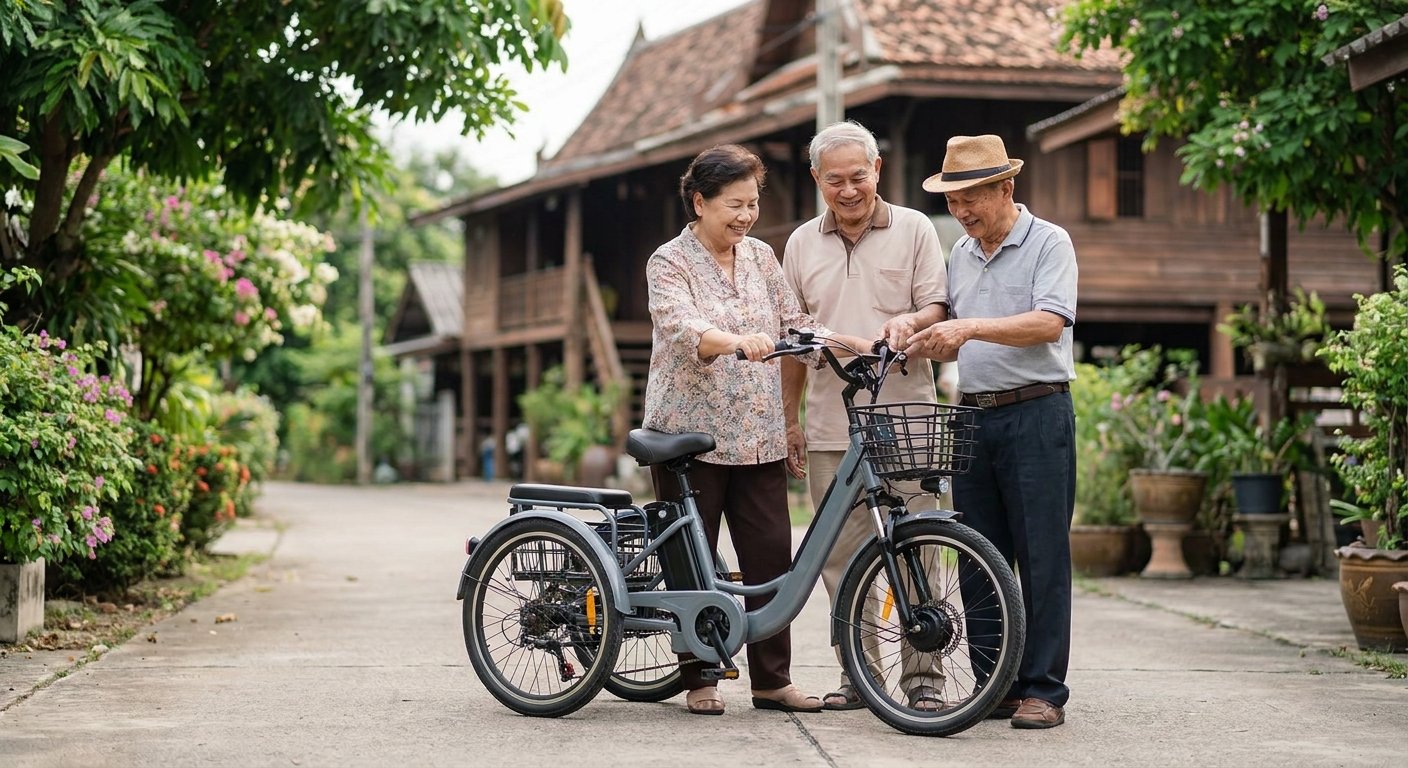 วิธีเลือกซื้อจักรยานไฟฟ้าให้ผู้สูงอายุ ปลอดภัย ขี่ง่าย ไม่ล้ม