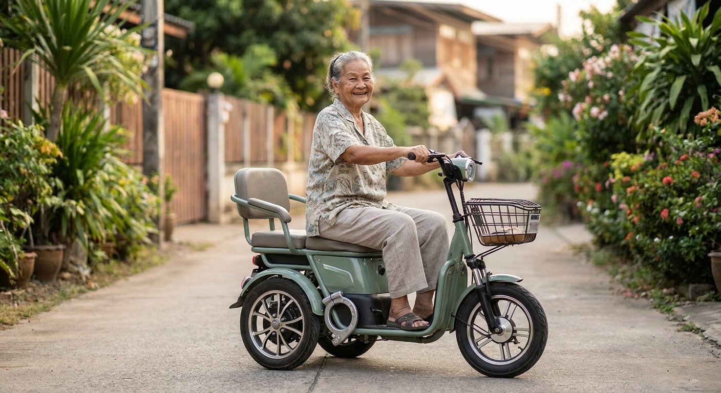 วิธีเลือก e-Bike 3 ล้อให้ผู้สูงอายุ ขี่ง่าย ปลอดภัย ไม่ล้ม
