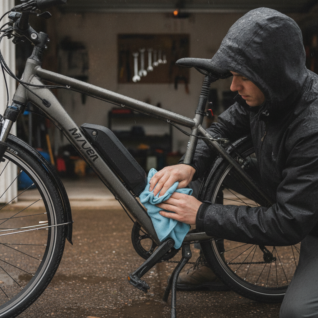 4 จุดต้องเช็ก e-Bike หลังลุยฝน ป้องกันไฟลัดวงจรมอเตอร์พัง - rainy-season-ebike-maintenance-checklist