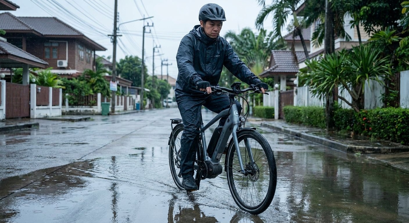 ฝนตกน้ำขัง ขี่ e-Bike อย่างไรไม่พัง? วิธีเซฟรถช่วงหน้าฝน