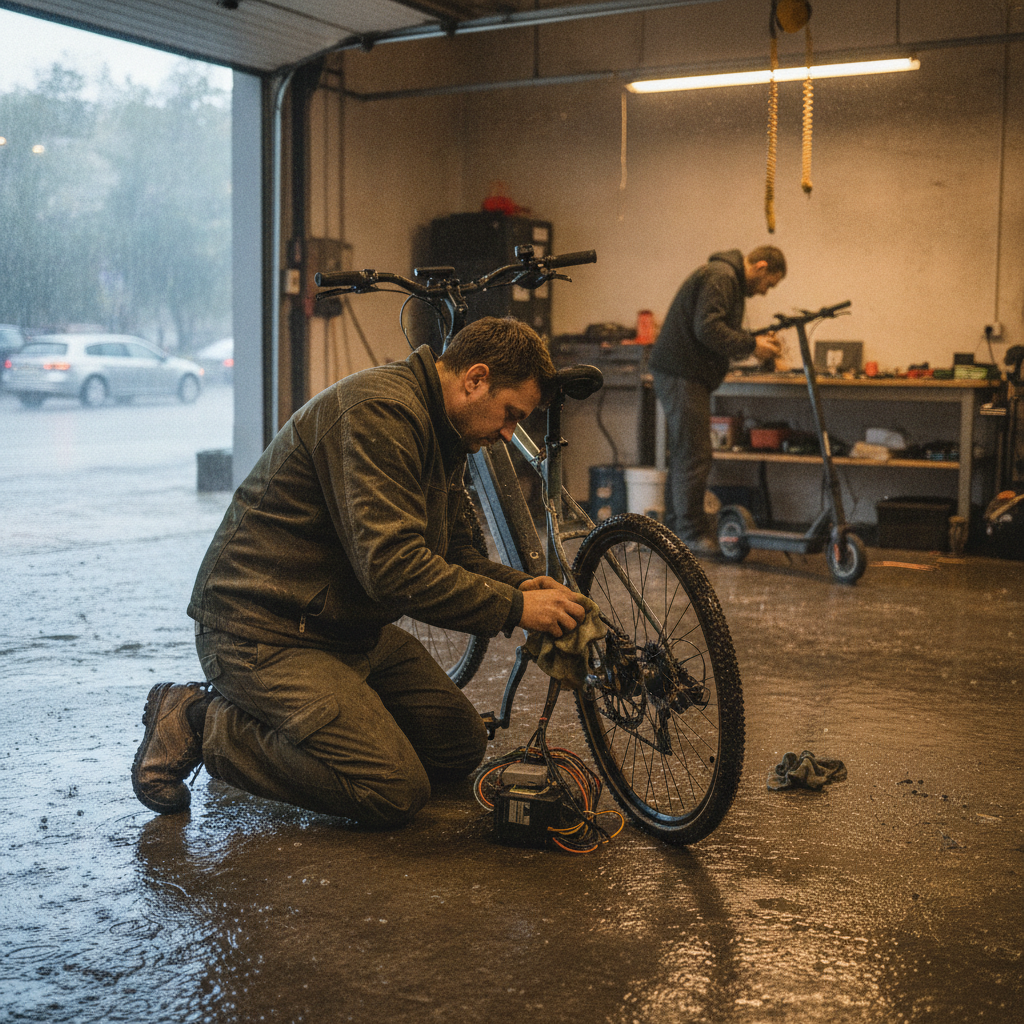 5 จุดตรวจเช็กจักรยานไฟฟ้าหน้าฝน ขี่ลุยน้ำขังอย่างไรไม่พัง - rainy-season-ebike-maintenance-tips