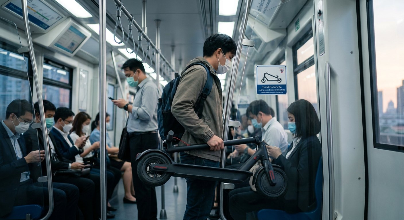พับสกู๊ตเตอร์ไฟฟ้าขึ้น BTS MRT ได้ไหม? สรุปกฎระเบียบปี 2026