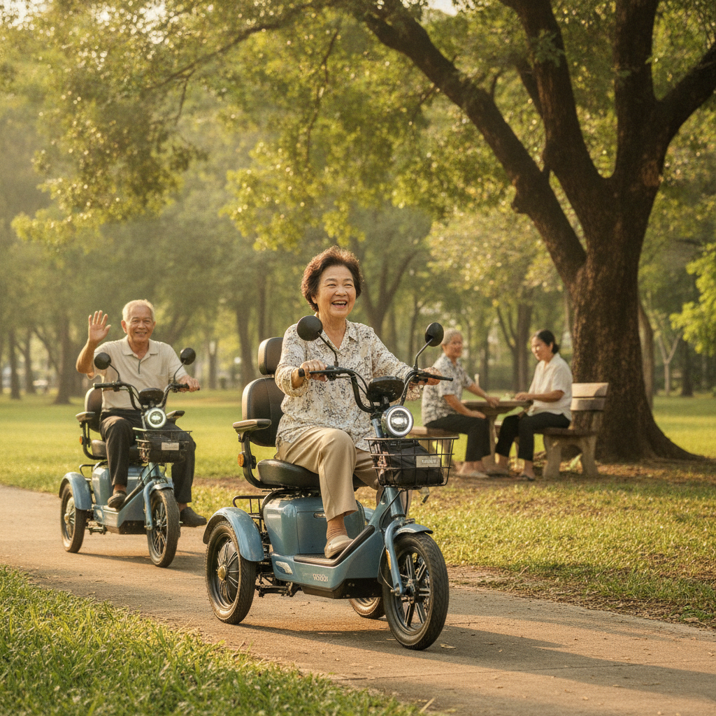 เทรนด์ 3 ล้อไฟฟ้า 2027 ตอบโจทย์สังคมสูงวัย ขี่ง่าย ปลอดภัย - senior-electric-tricycle-trend-2027