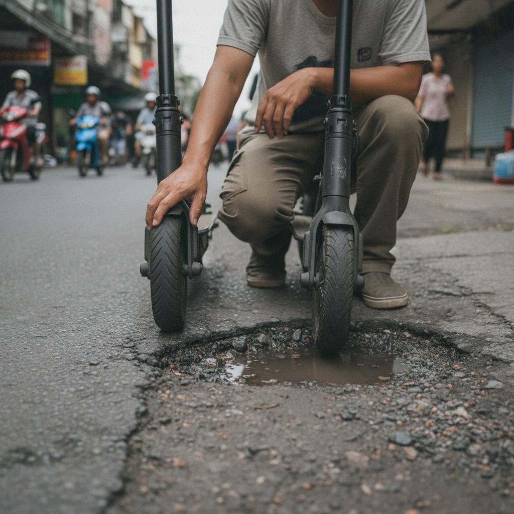 ยางตัน vs ยางลม สกู๊ตเตอร์ไฟฟ้า แบบไหนทนถนนเมืองไทยที่สุด - solid-vs-pneumatic-scooter-tires