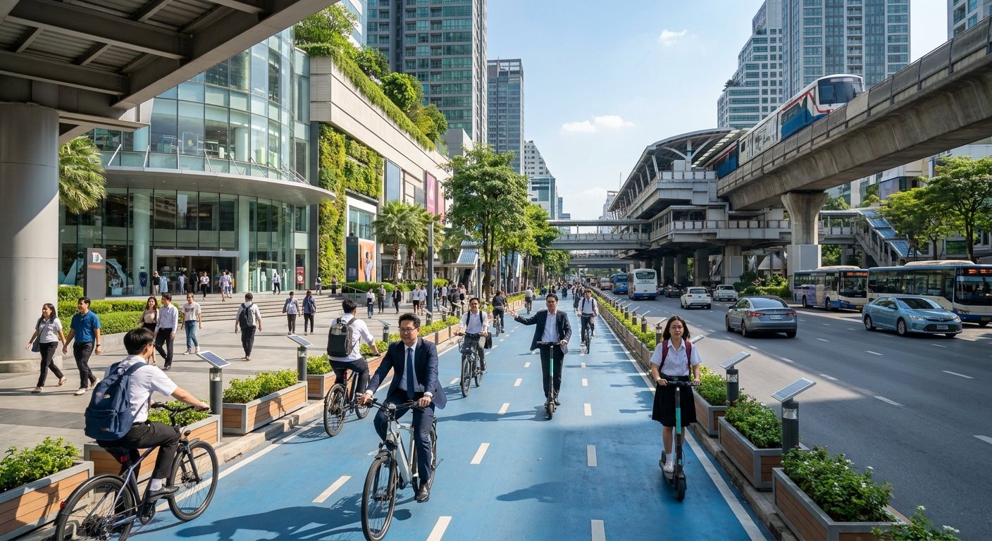 ส่องทิศทาง EV ไทย 2027 ดันเลนจักรยานไฟฟ้าเชื่อมรถไฟฟ้า