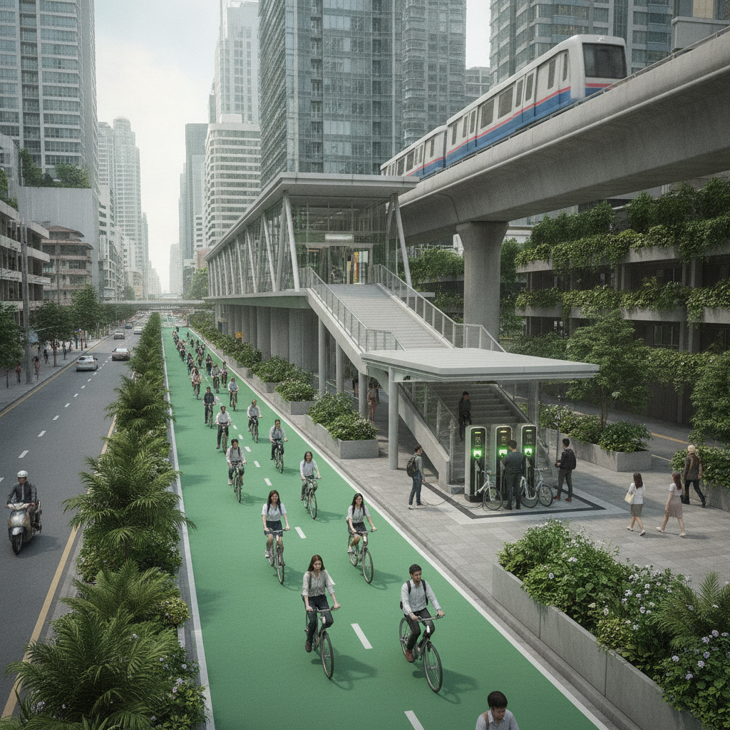 จับตาผังเมืองใหม่ 2027 หนุนเลน e-Bike เชื่อมรถไฟฟ้าทั่วกรุง - urban-planning-ebike-lane-trend